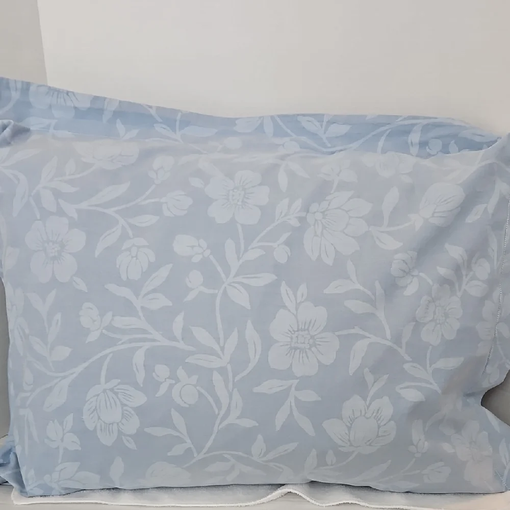 Eddie Bauer Home Blue Floral Botanical Cotton Standard Pillow Shams Set